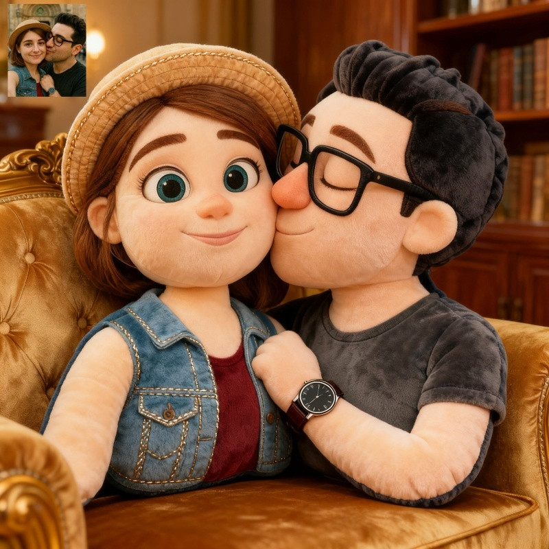 Custom Photo Pixar Cartoon Style Pillow Indoor Decor Christmas Ideas For Couples