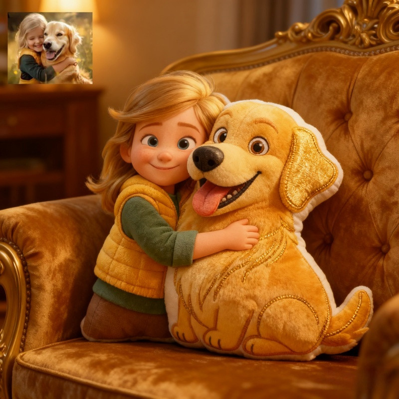 Custom Photo Pixar Cartoon Style Pillow Sofa Decor Christmas Gift Ideas For Daughters