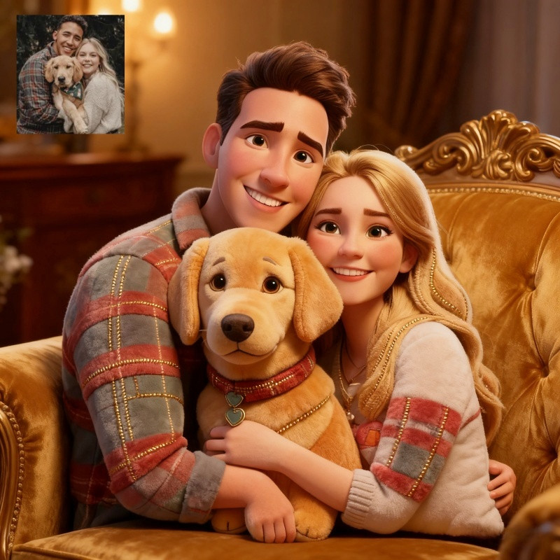 Custom Photo Pixar Cartoon Style Pillow Sofa Decorations Christmas Gift Ideas