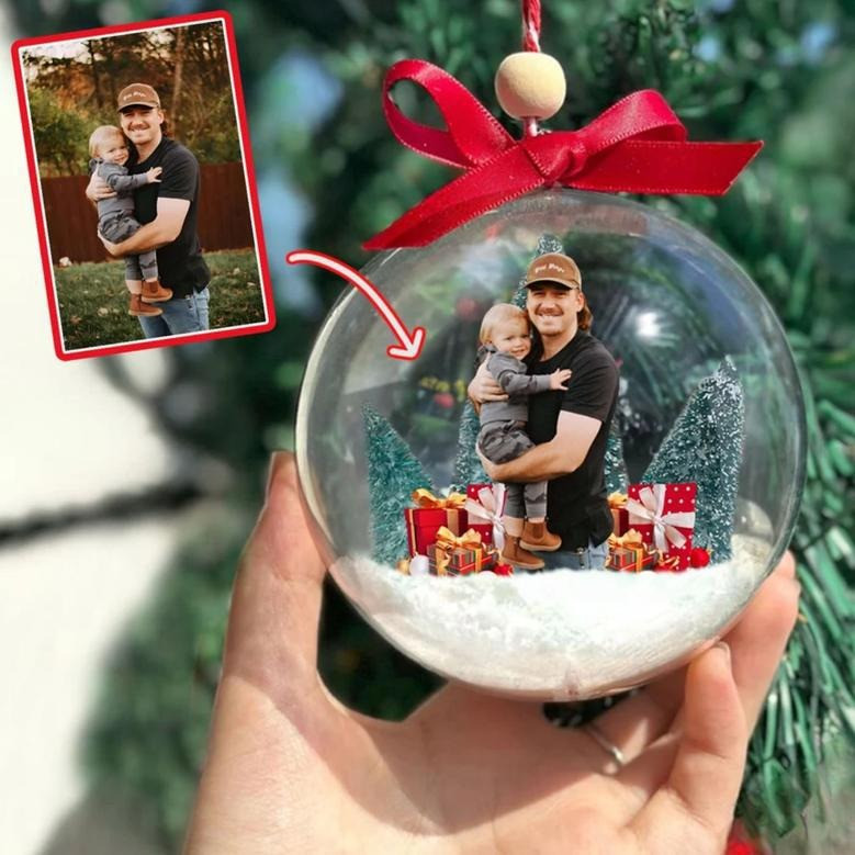 Custom Photo Snowball Ornament Personalized Christmas Ornaments With Photo Family Gifts
