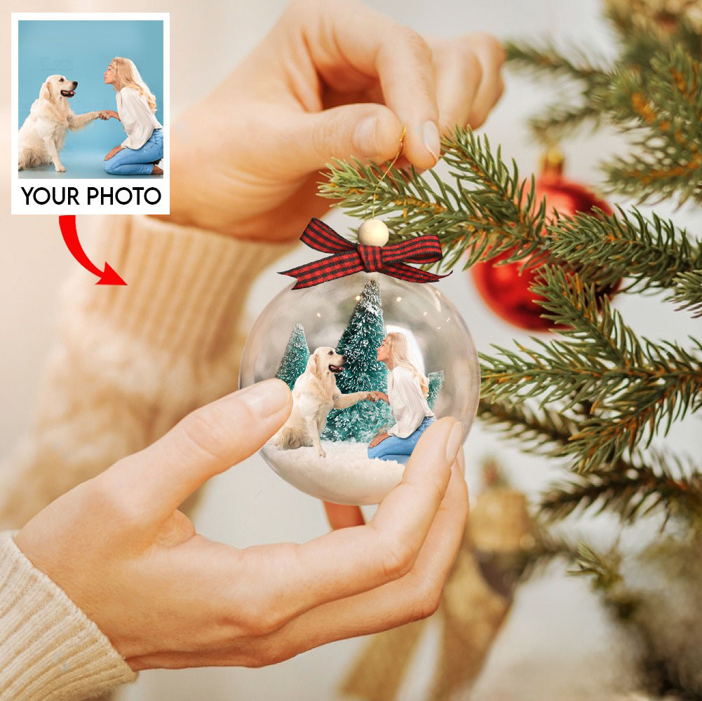 Custom Photo Snowball Ornament Personalized Pet Ornaments Gifts For Pet Lovers