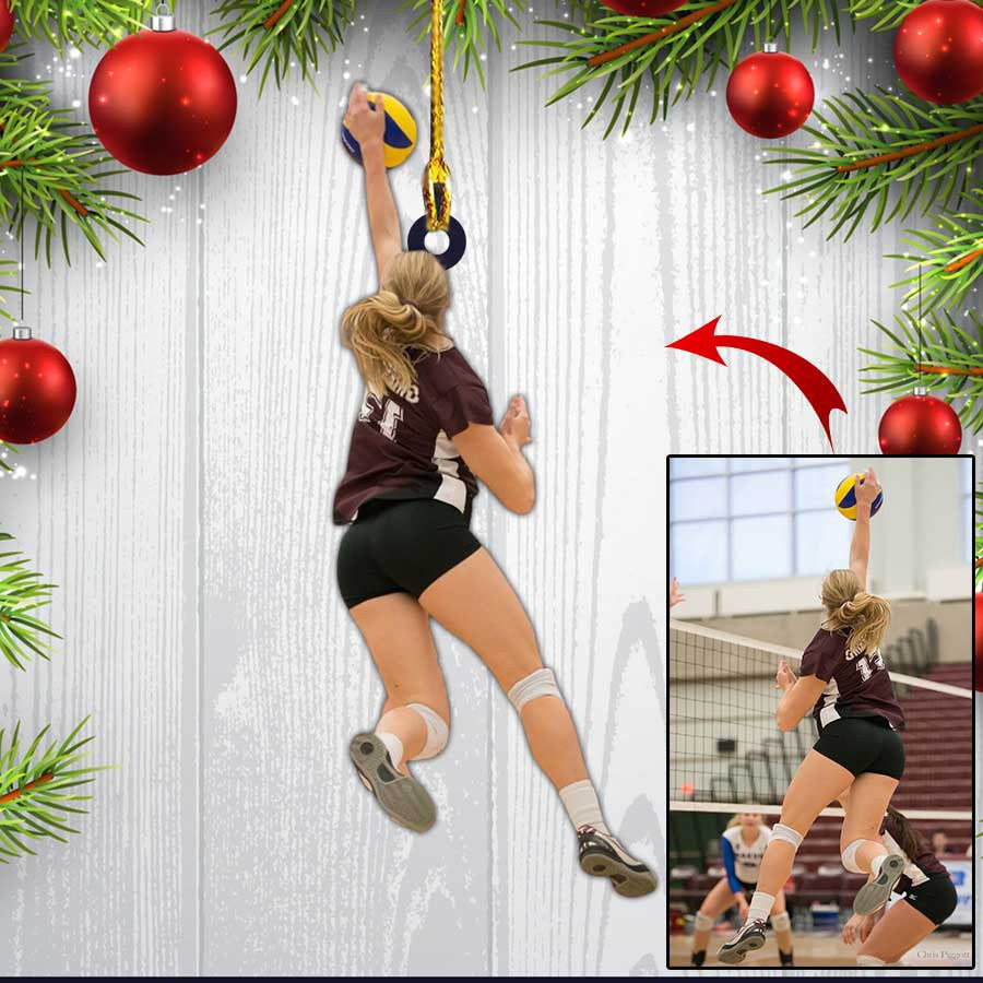 Custom Photo Volleyball Women Christmas Ornament for Her Volleyball Man Ornament for Christmas Decor