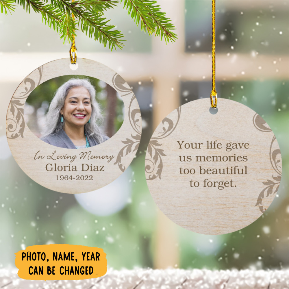Custom Picture In Loving Memory Memorial Ornament Memorial Christmas Ornament Loss Gifts