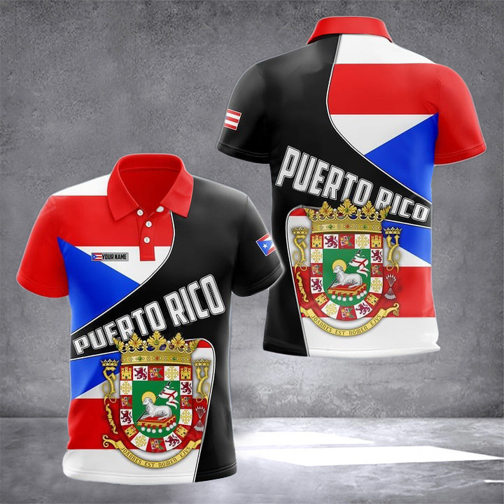 Custom Puerto Rico Flag Coat Of Arms Polo Shirt Puerto Rico Clothing Gifts For Puerto Rican