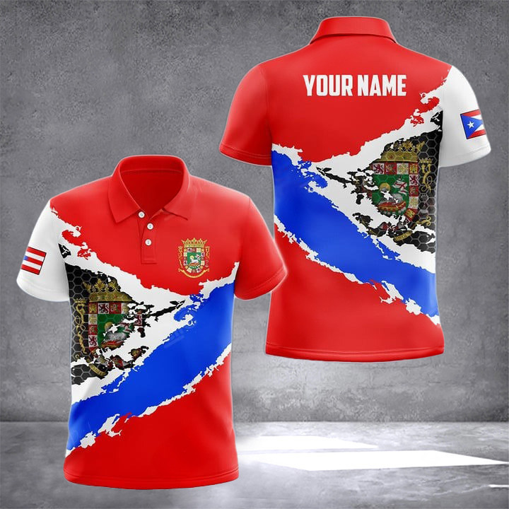 Custom Puerto Rico Flag Proud Country Polo Shirt Best Gift For A Puerto Rican