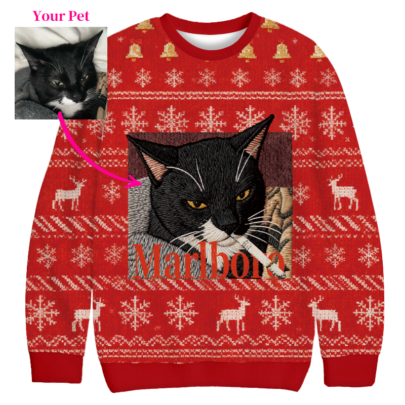 Custom Red Christmas Ugly Sweatshirt Christmas Gift For Family