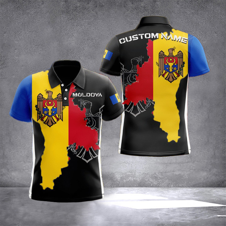 Custom Republic Of Moldova Polo Shirt Men Moldovan Clothing Gifts For Moldovan