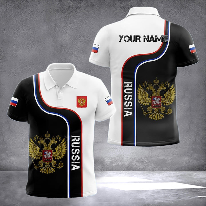 Custom Russia Coat Of Arms Polo Shirt Men Russian Apparel Gifts For Russian