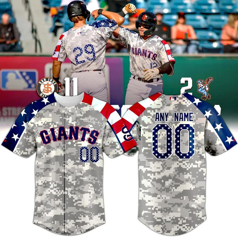 Custom San Jose Giants Military Appreciation Baseball Jersey Cool Gifts For Baseball Lovers