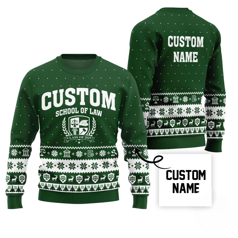 Custom School Of Law Ugly Xmas Sweater Christmas Ideas For Girlfriend