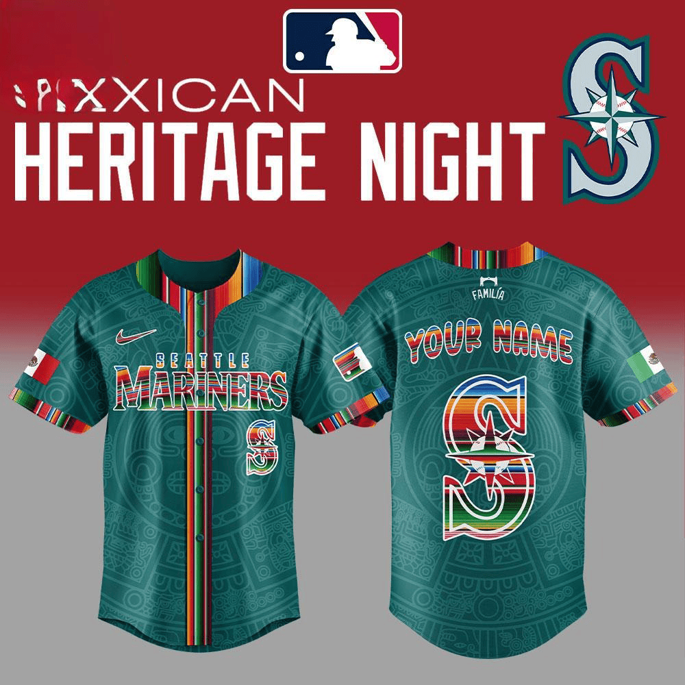 Custom Seattle Mariners Mexican Heritage Night Special Baseball Jersey Gifts For Baseball Fans