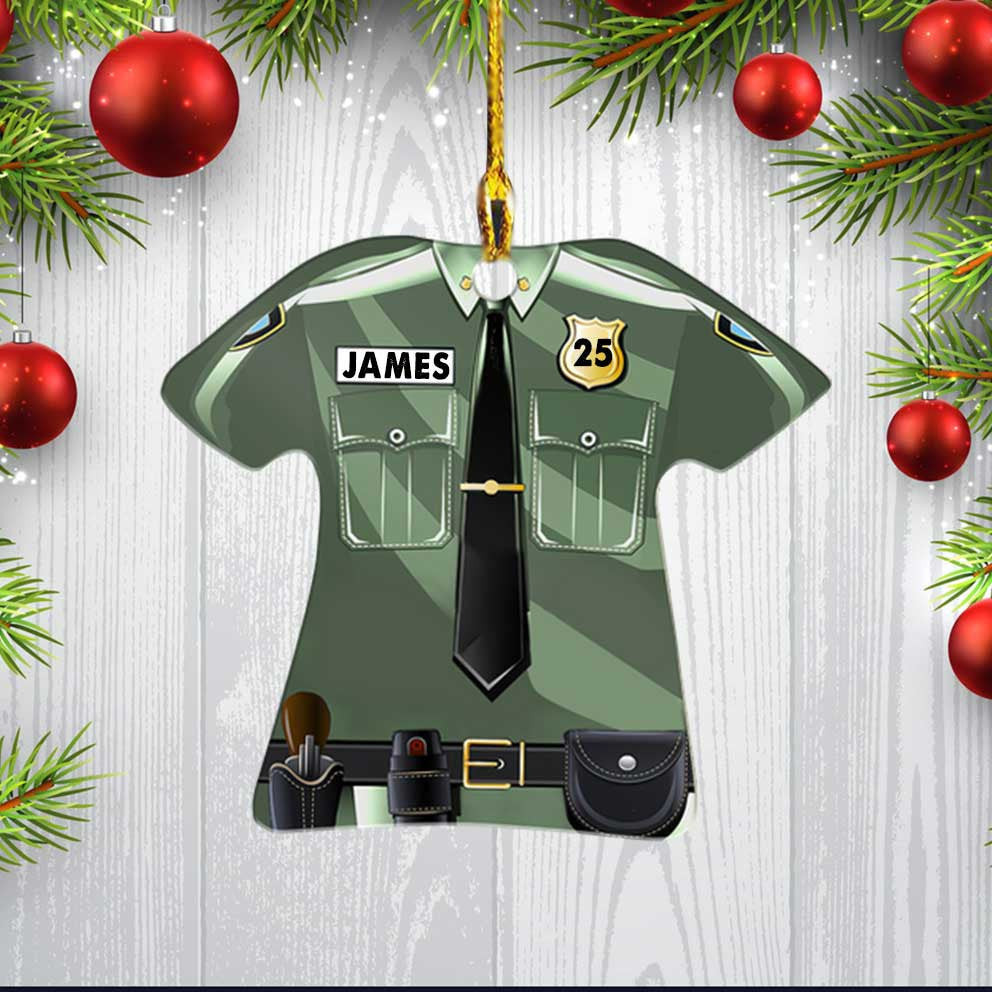 Custom Sheriff Police Costume Christmas Acrylic Ornament for Policeman Xmas Gift