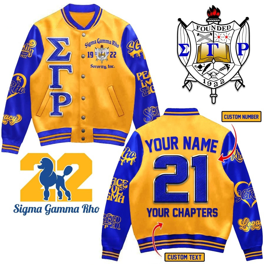 Custom Sigma Gamma Rho 1922 Sorority Baseball Jacket Gifts For Brother
