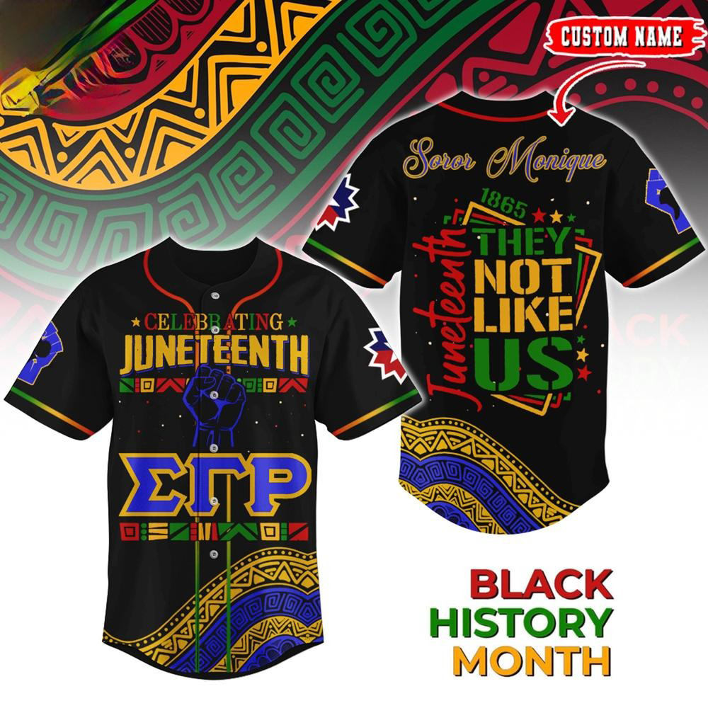 Custom Sigma Gamma Rho x Juneteenth Limited Edition Baseball Jersey Gifts For Dudes