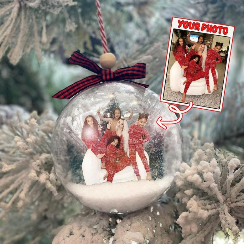 Custom Sisters Photo Snowball Ornament Family Christmas Ornament Gifts For Holiday