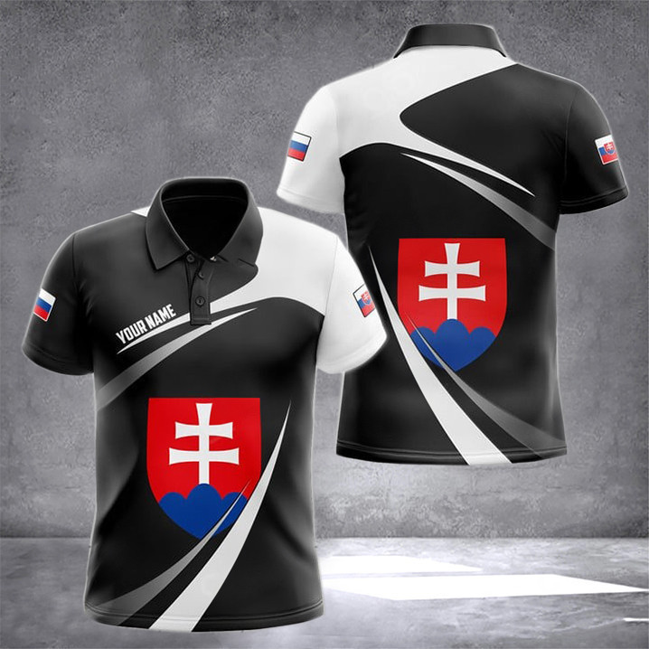 Custom Slovakia Coat Of Arms Proud Polo Shirt Slovakia Clothing Gifts For Slovak