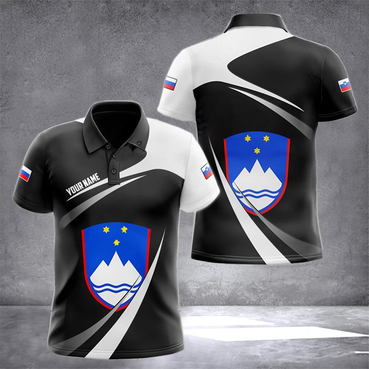 Custom Slovenia Coat Of Arms Proud Polo Shirt Men's Slovenia Clothing Gifts For Slovenian