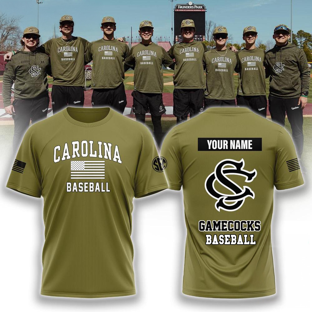 Custom South Carolina Gamecocks NCAA Baseball x Salute To Service 2025 Shirt Gifts For Fan