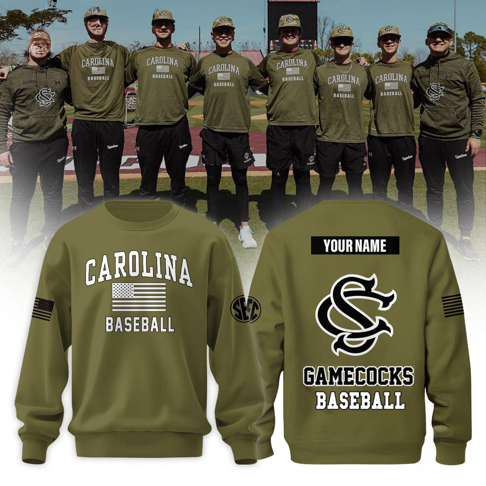 Custom South Carolina Gamecocks NCAA Baseball x Salute To Service 2025 Sweatshirt Gifts For Fan