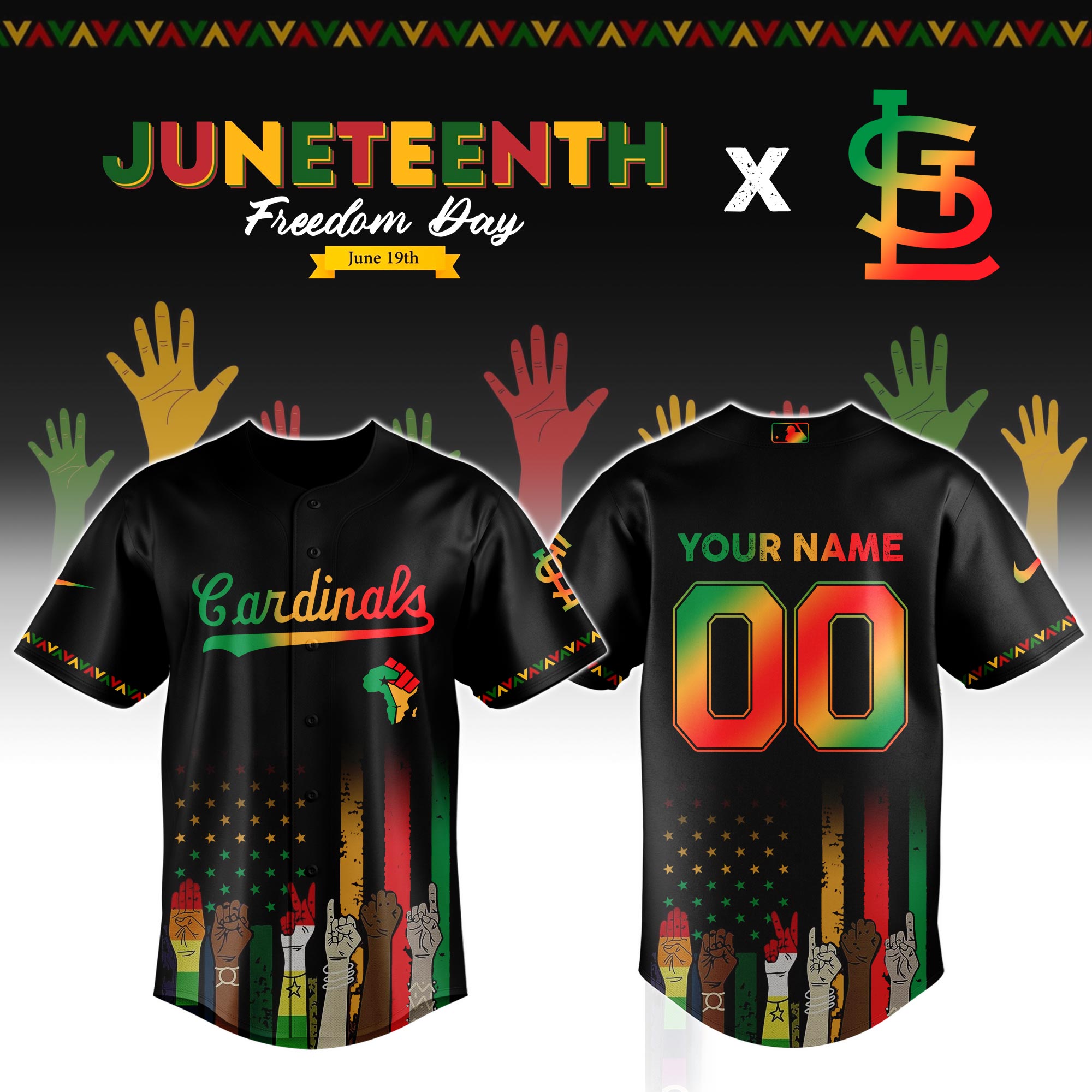 Custom StLouis Cardinals x Juneteenth Jersey 2025 Gift For Baseball Lover