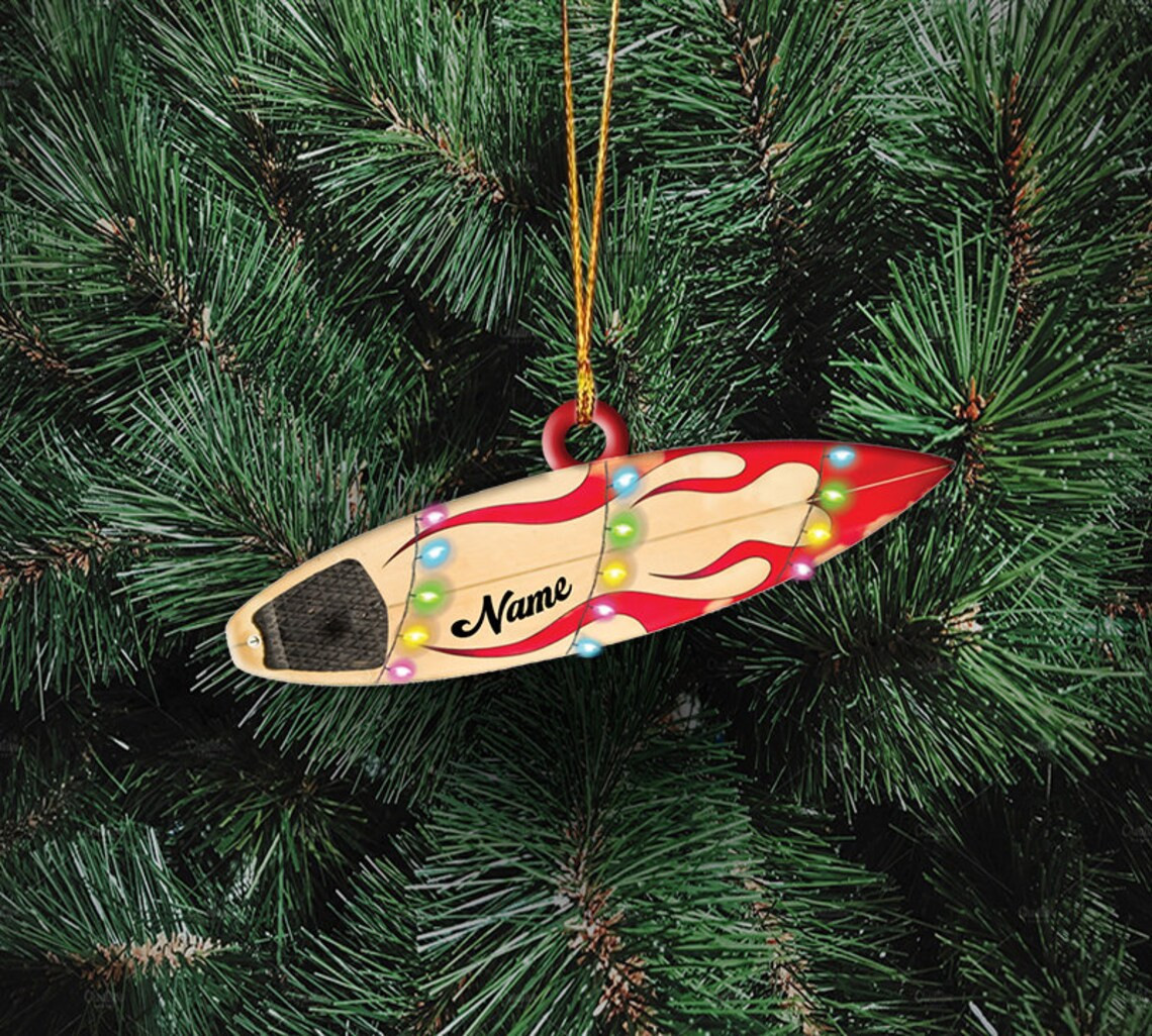 Custom Surfboard Christmas Tree Ornament Christmas Ornament Decor Surfboard Ornament Lover Gift Christmas Hanging Ornament Gift