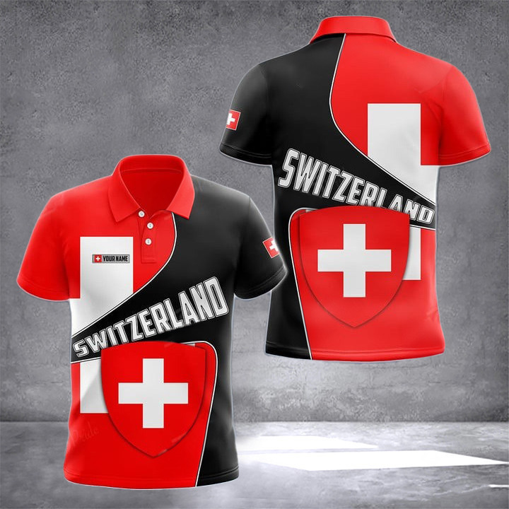Custom Switzerland Flag Polo Shirt Switzerland Outfits Gift For Swiss Friend