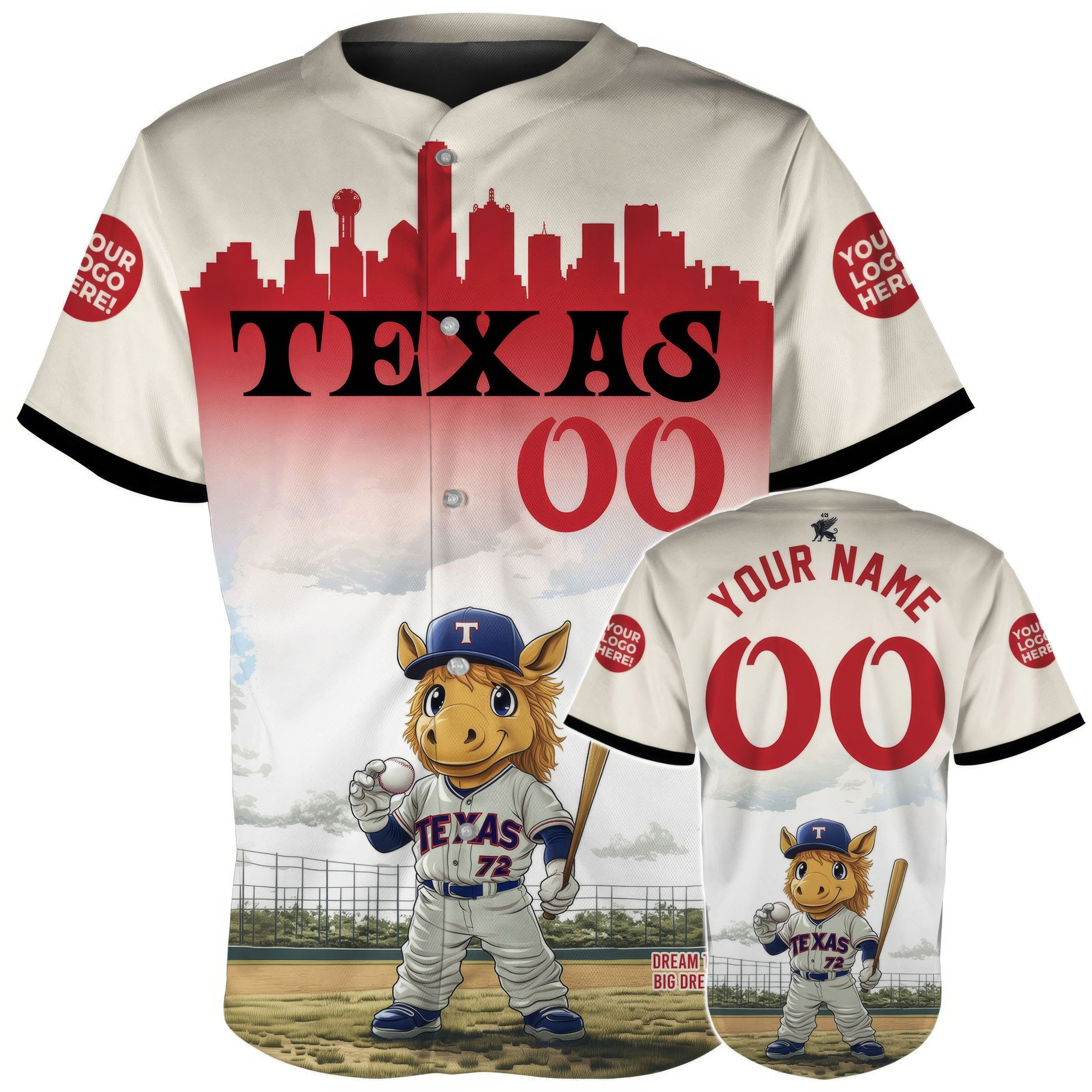 Custom Texas Mascot Player Baseball Jersey Gift For Son In Law