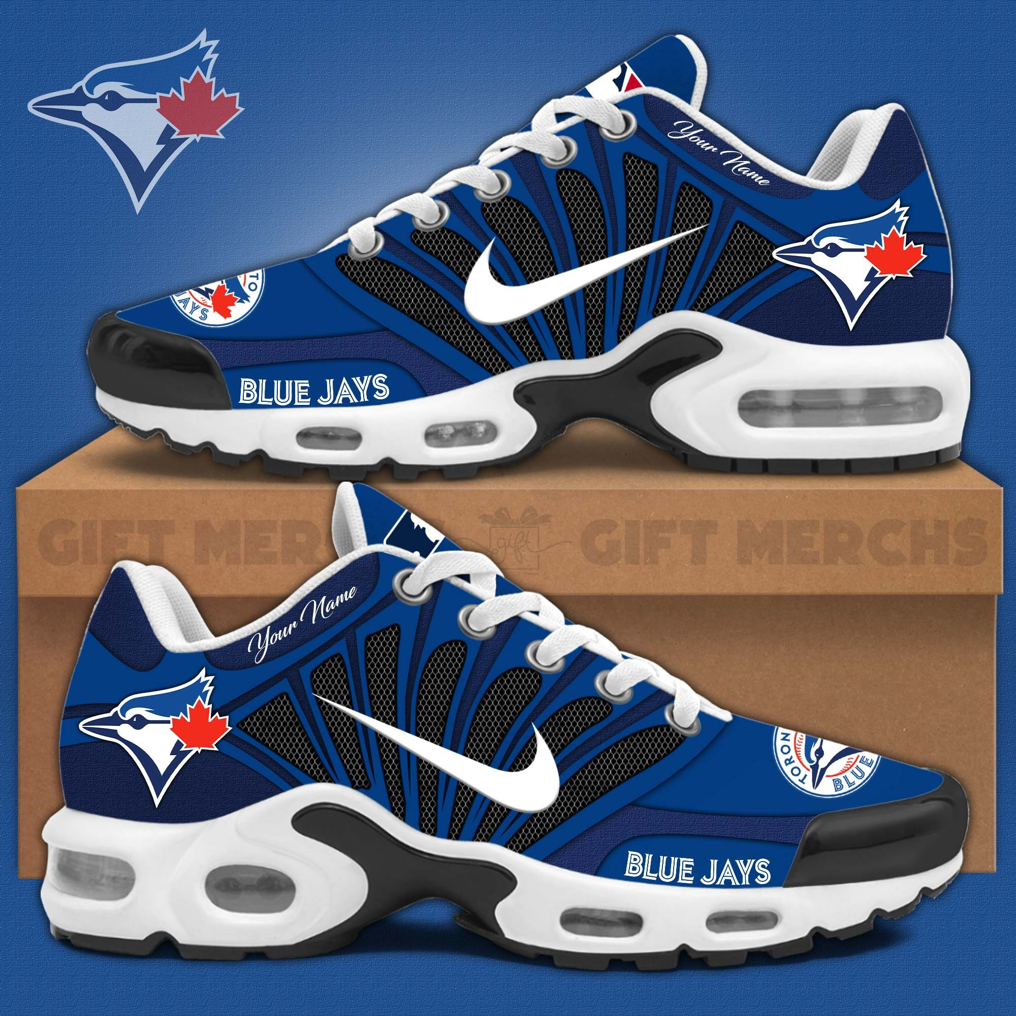 Custom Toronto Blue Jays Air Max Plus Sneakers Merchandise Sport Shoes Gifts For Fans