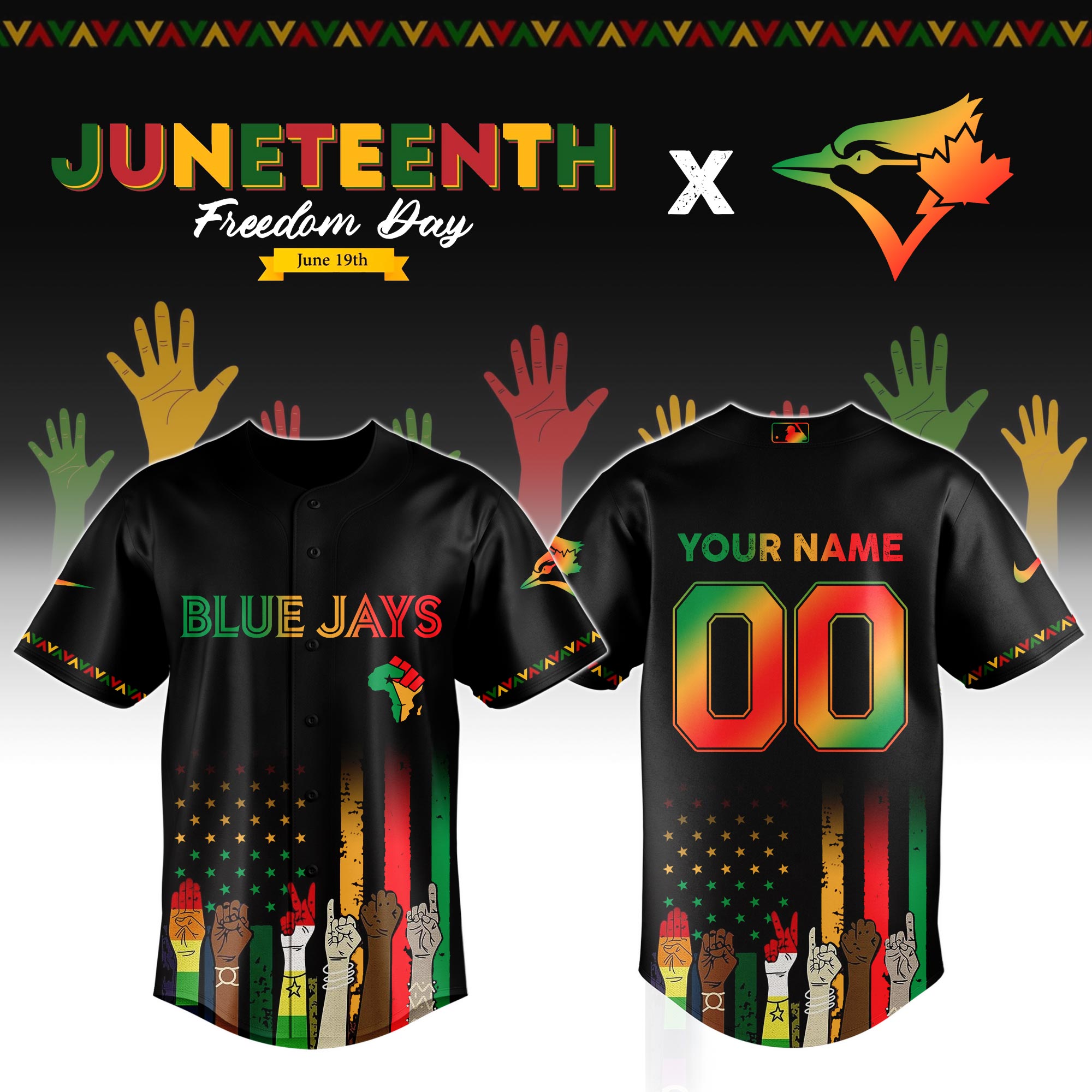 Custom Toronto Blue Jays x Juneteenth Jersey 2025 Baseball Coach Gift Ideas