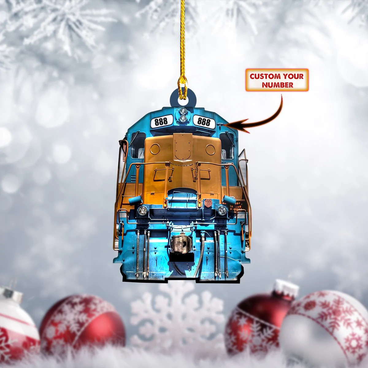 Custom Train Ornament Train Christmas Tree Ornaments Hanging Decorations