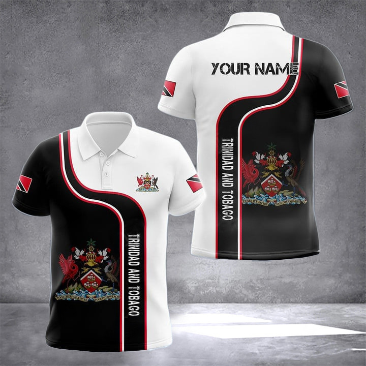 Custom Trinidad And Tobago Coat Of Arms Polo Shirt Trinidad And Tobago Crest Clothing