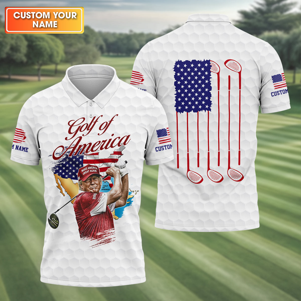 Custom Trump Golf Of America Golf Polo Shirt Golf Wear For Men Best Gifts For Men Golfers