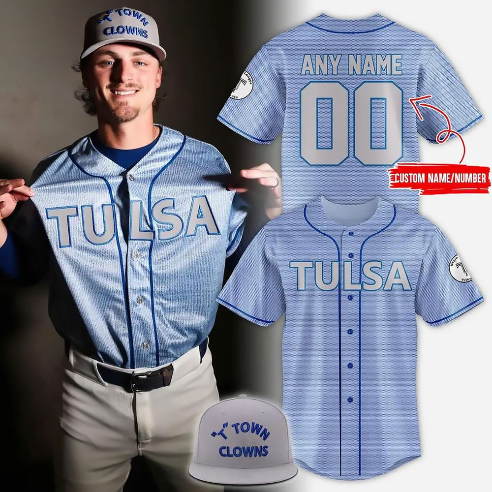 Custom Tulsa Drillers T Town Clowns Limited Edition Baseball Jersey Dad Gifts