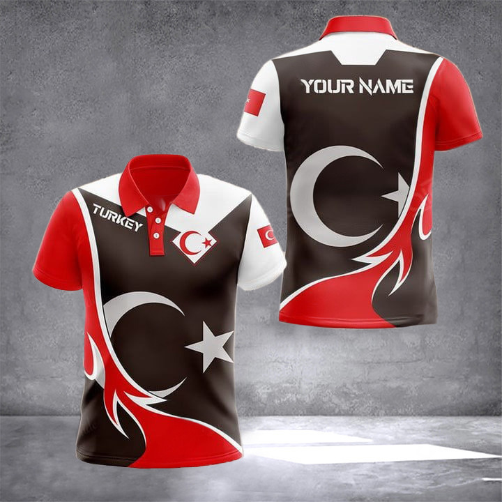 Custom Turkey Proud Coat Of Arms Polo Shirt Turkey Fashion Gifts For Turkish Boyfriend