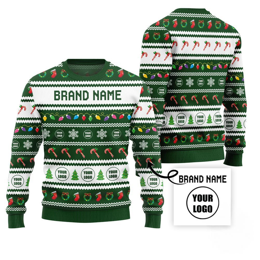 Custom Ugly Holiday Sweater With Brand Name Christmas Ideas For Girlfriend