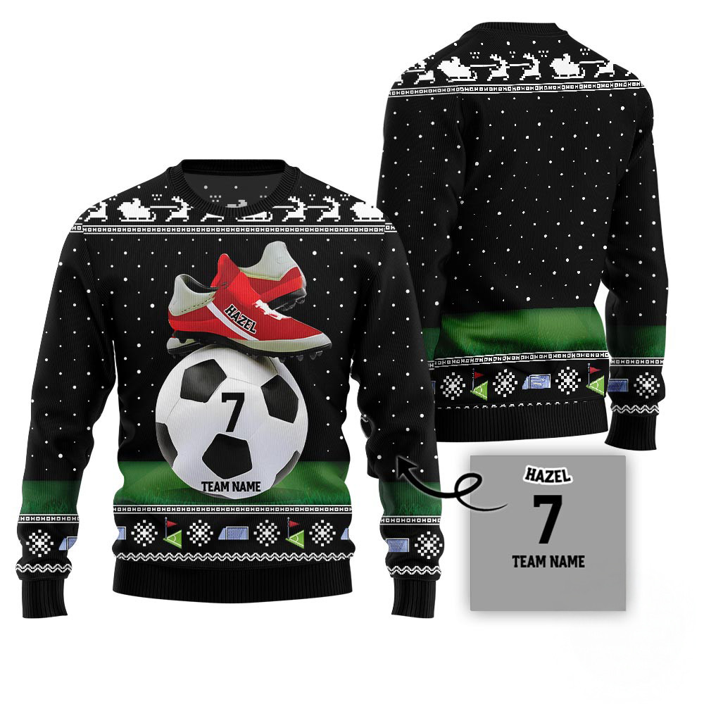 Custom Ugly Sweater For Soccer Team Funny Holiday Sweater