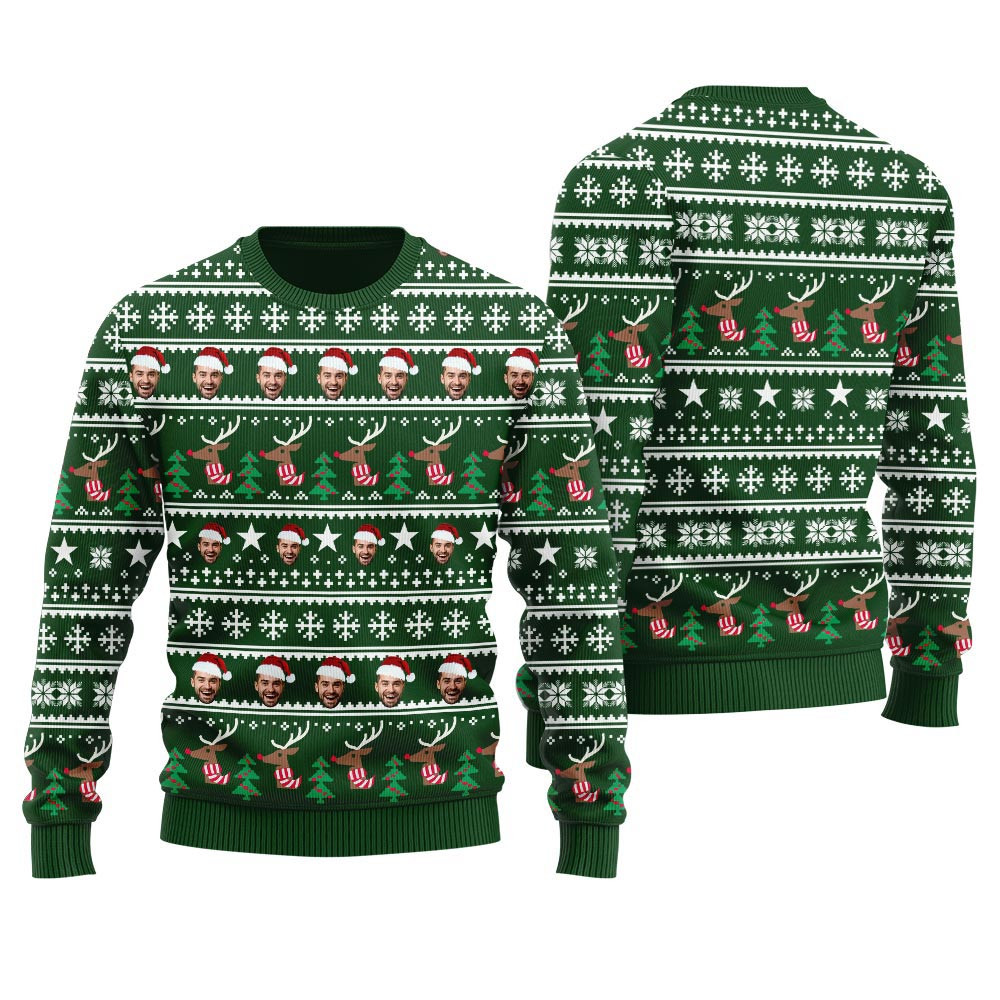 Custom Ugly Sweater With 2 Faces For Men Cute Sweaters For Christmas