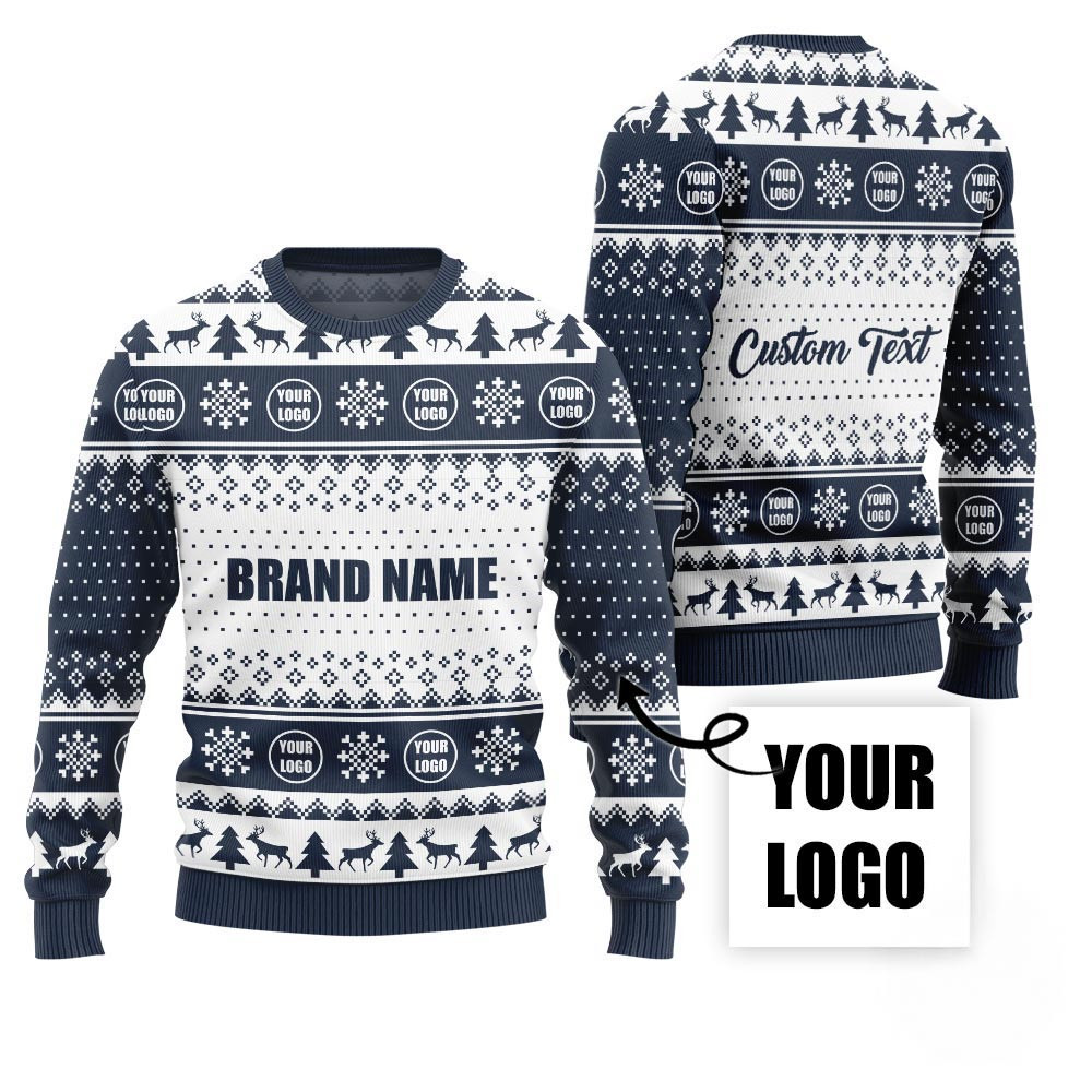 Custom Ugly Sweater With Brand Name Holiday Sweaters For Men
