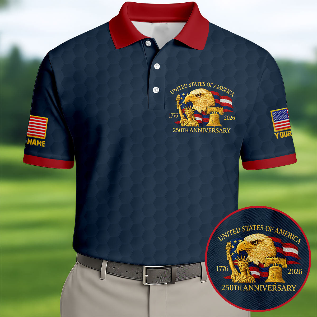 Custom United States 250Th Anniversary Polo Shirt US Bald Eagle Apparel Gifts For Brother