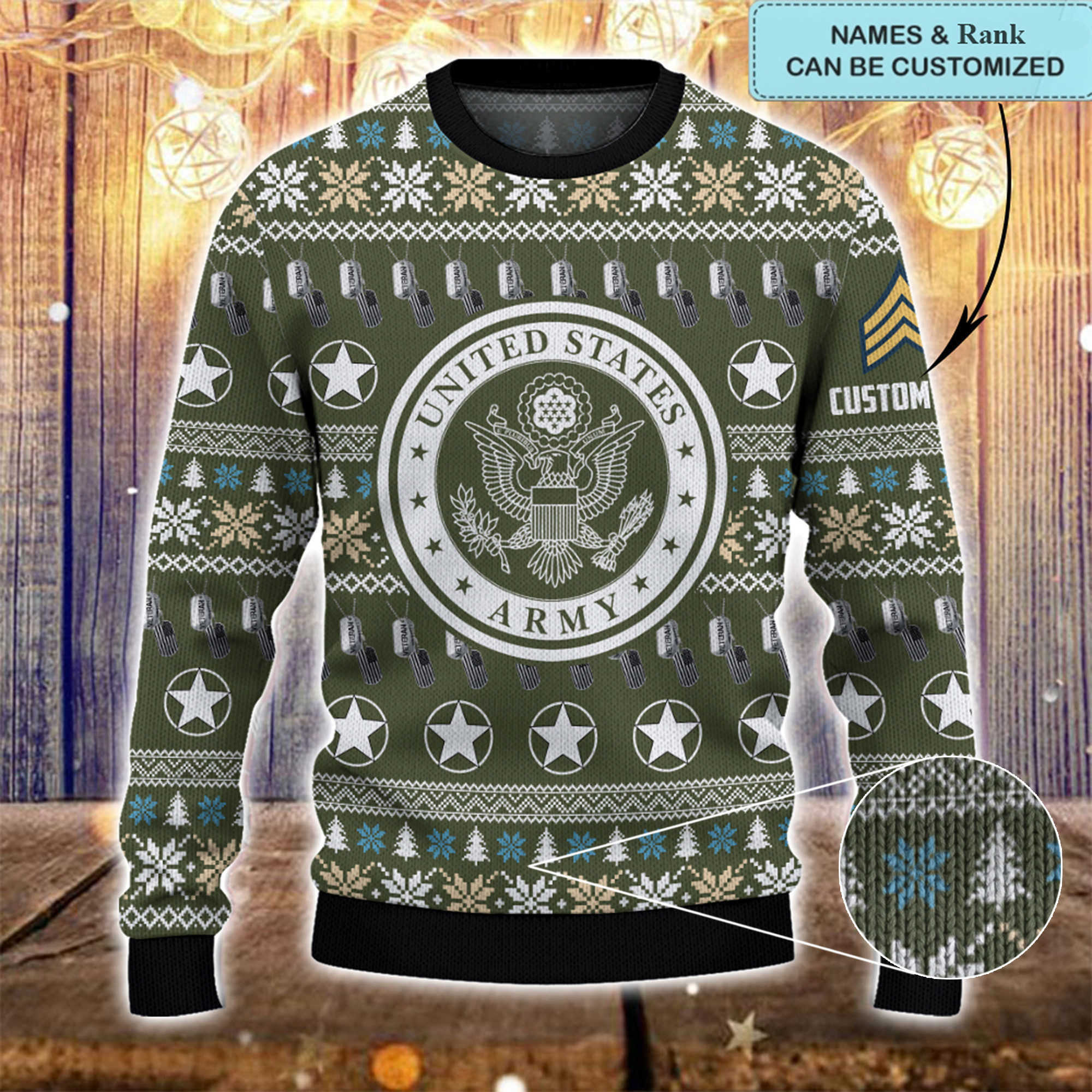 Custom United States Army Veteran Ugly Christmas Sweater Best Xmas Gifts For Veterans 2023