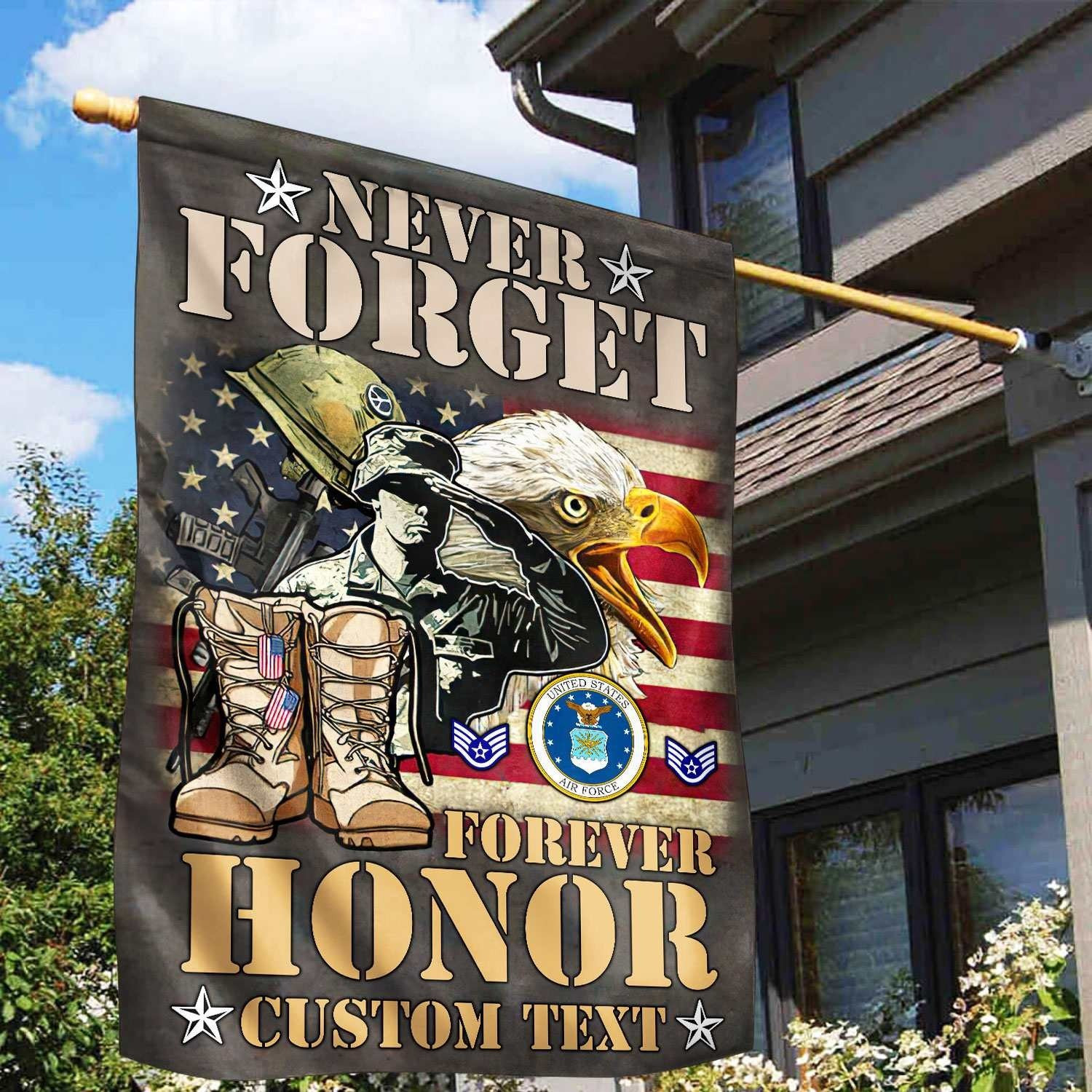 Custom US Air Force Flag Never Forget Forever Honor Flag Gifts For Air Force Veteran