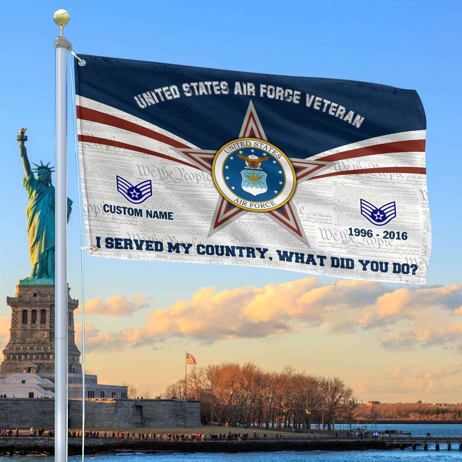 Custom US Air Force Flag Veterans Day Honoring All Who Served Flag Patriotic Decor
