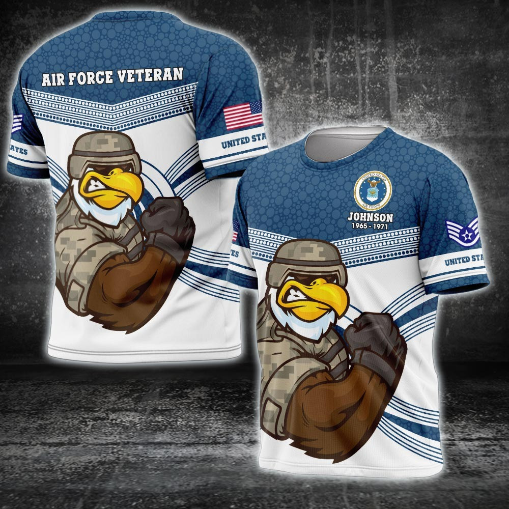Custom US Air Force Veteran Shirt Military Eagle Funny T-Shirt Gifts For Air Force Veterans