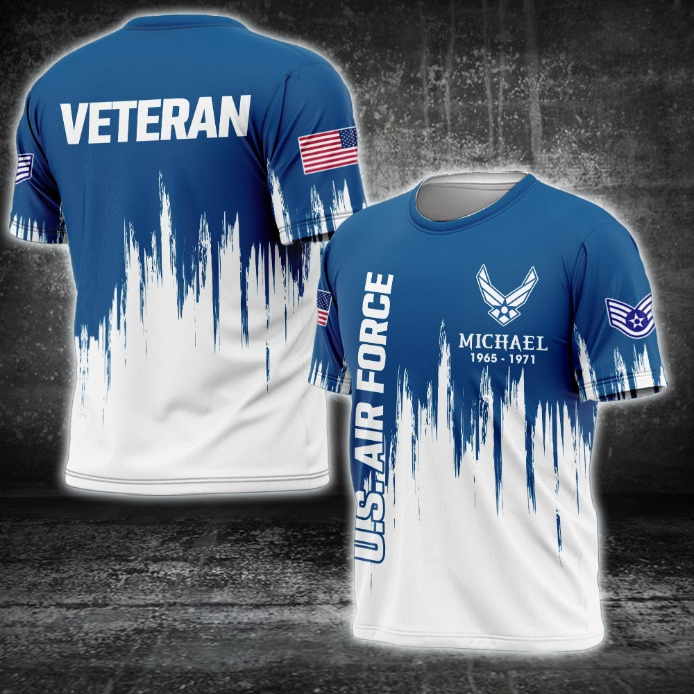 Custom US Air Force Veteran Shirt Proud USAF Military Tee Shirt Veterans Gift Ideas