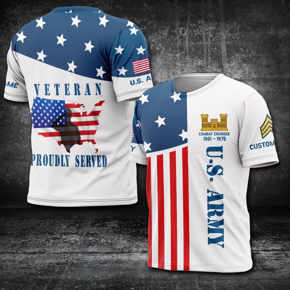 Custom US Army Branch Shirt Proud Served Veteran T-Shirt Gifts For Army Veterans