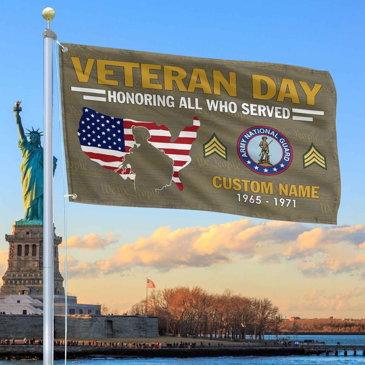 Custom US Army National Guard Flag Veterans Day Honoring All Who Served Flag Gifts For Veteran