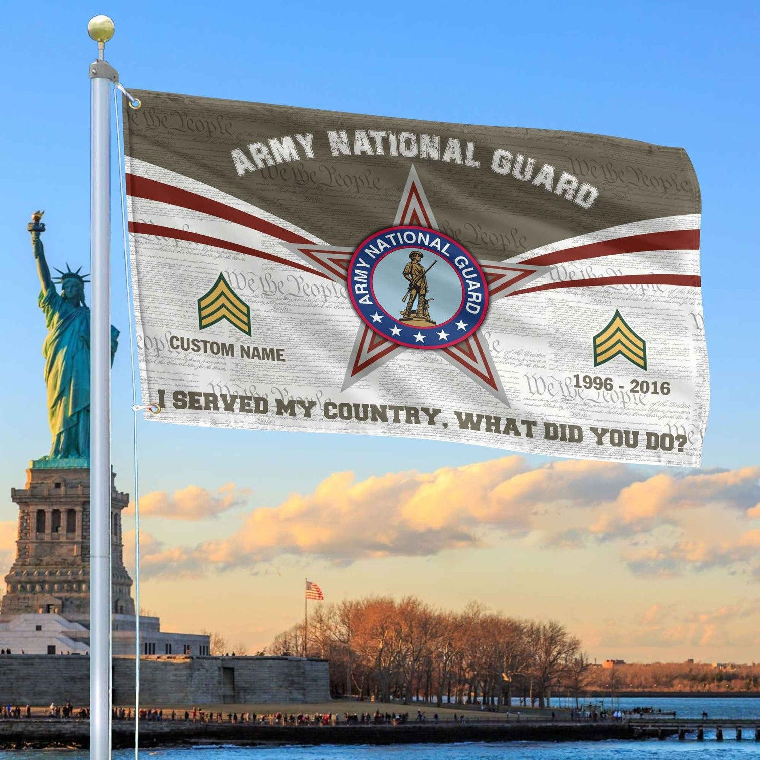 Custom US Army National Guard Flag Veterans Day Honoring All Who Served Flag Patriotic Decor