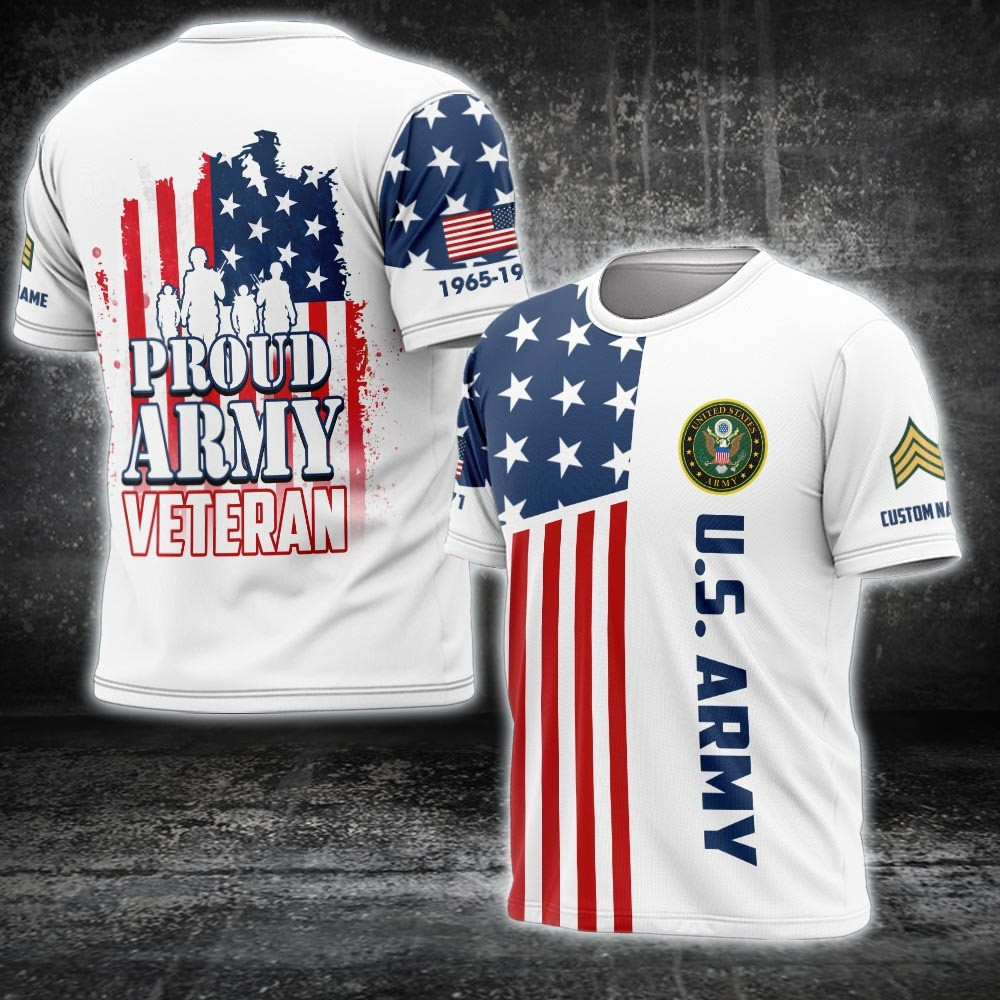 Custom US Army Shirt Proud Army Veteran T-Shirt Gifts For Military Veterans
