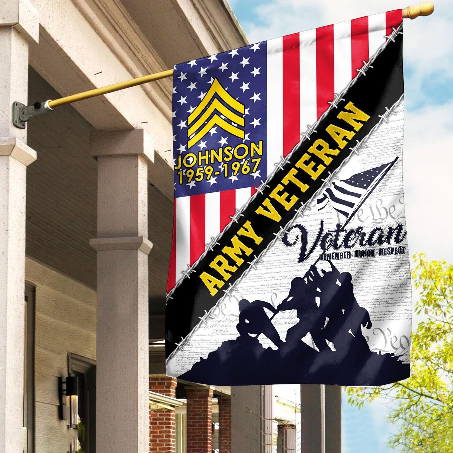 Custom US Army Veteran Flag Pride Military Patriotic Flag Best Gifts For Veterans