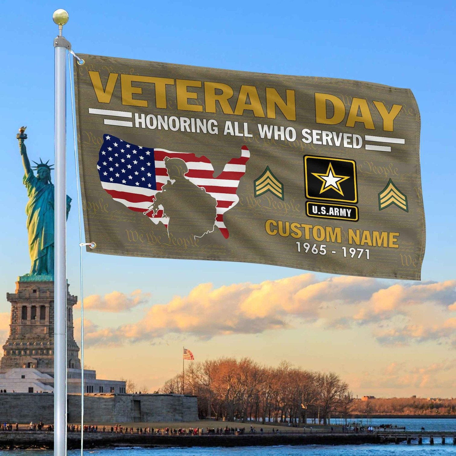 Custom US Army Veteran Flag Veterans Day Honoring All Who Served Flag Gifts For Army